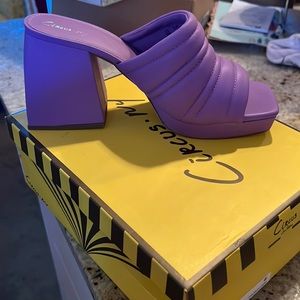 Lilac platform heels